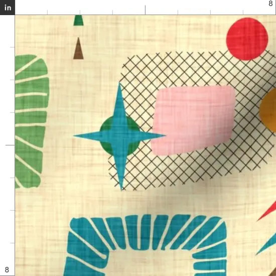 Various Fabrics by the Yard or Fat Quarter Retro Mod Mid Century Modern 1950S Geometric Atomic Colorful Midcentury Custom Printed Fabric by Spoonflower {4}