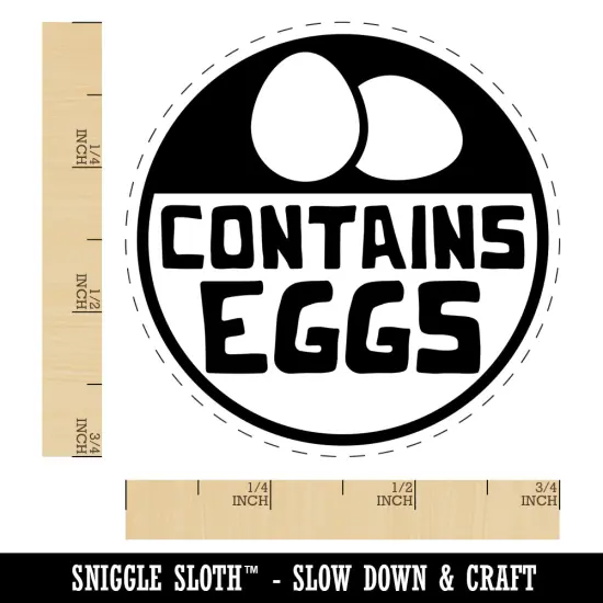 Contains Eggs Allergy Warning Chicken Egg Rubber Stamp {1}