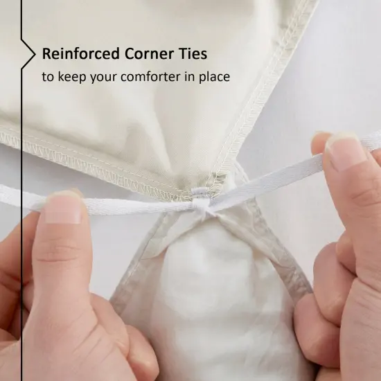 Nestl Double Brushed Microfiber Duvet Cover Set Off White {5}