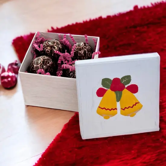 Value Pack of 36 Square Box with Bells Embossed Lid {4}