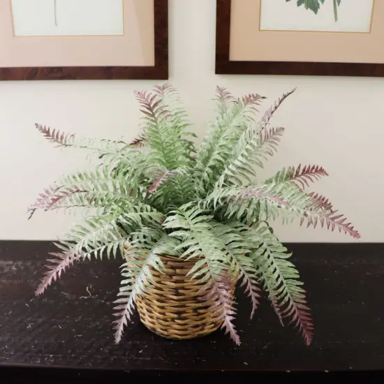 20" Frost River Fern Bush &ndash; Dusty Silk Faux Plant for Indoor & Outdoor Home & Office Decor {4}