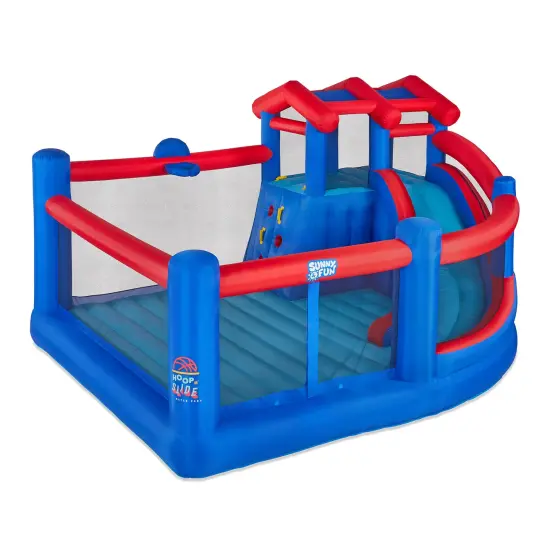 Sunny & Fun Bounce House, Inflatable Bouncy House with Slide with Included Air Pump & Carrying Case Blue {1}