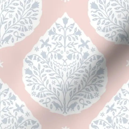 Various Fabrics by the Yard or Fat Quarter Pastel Paisley Traditional Block Print Pink Blue Custom Printed Fabric by Spoonflower {7}