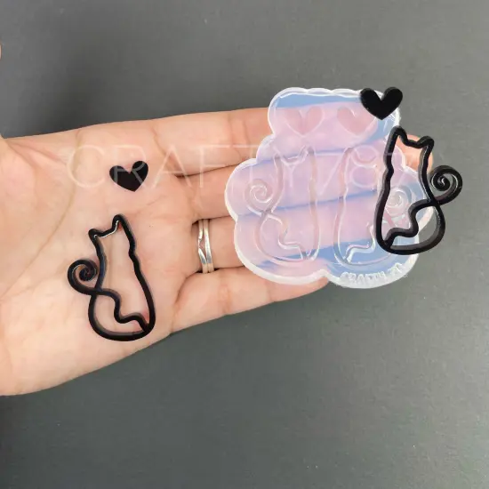 Cat Dangle Earring Silicone Mold Option 2 (D5) {3}