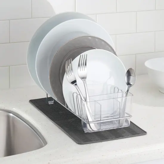 mDesign Steel Dish Drying Rack/Drainer Storage Organizer, Set of 2 {2}