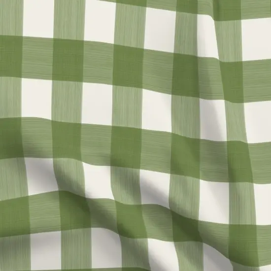 Various Fabrics by the Yard or Fat Quarter Buffalo Plaid Gingham Check Watercolor Spring Summer Green Cream Custom Printed Fabric by Spoonflower {5}