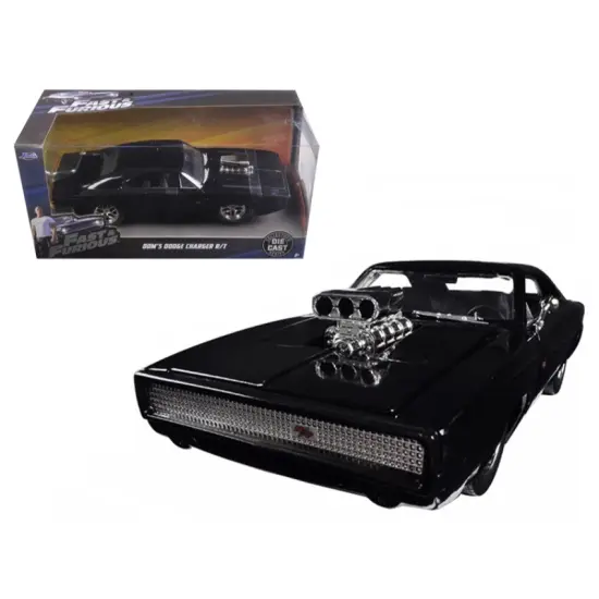 Dom's 1970 Dodge Charger R/T Black "Fast & Furious 7" (2015) Movie 1/24 Diecast Model Car by Jada {1}