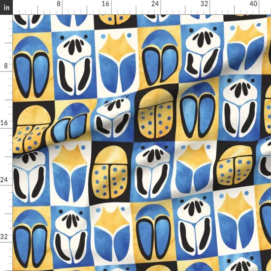 Various Fabrics by the Yard or Fat Quarter Watercolor Geometric Minimal Insects Bugs Tiles Animal Print Nature Custom Printed Fabric by Spoonflower {1}