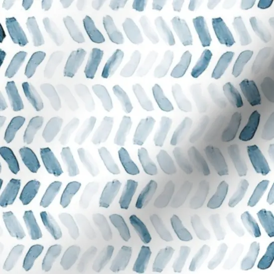 Various Fabrics by the Yard or Fat Quarter Chevron Watercolor Herringbone Navy Blue Spring Summer Custom Printed Fabric by Spoonflower {7}