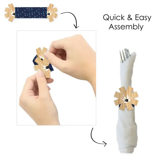 Big Dot of Happiness Strike Up the Fun - Bowling - Birthday Party or Baby Shower Paper Napkin Holder - Napkin Rings - Set of 24 {6}