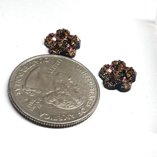 Druzy Flower 10mm Stud Earring Silicone Mold(B4) {3}