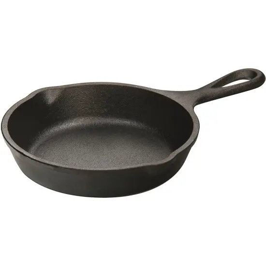Lodge Logic H5MS Mini Cast Iron Skillet Spoon Rest with Draining Spouts 5" {1}