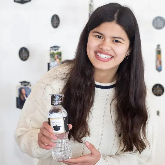 Big Dot of Happiness Tassel Worth The Hassle - Gold - DIY Grad Cap Graduation Party Bottle Topper Decorations - Set of 20 {3}