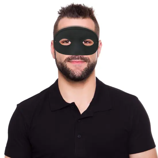 Black Superhero Eye Accessories - Mysterious Black Half Masks Masquerade Accessory for Adults and Kids {2}
