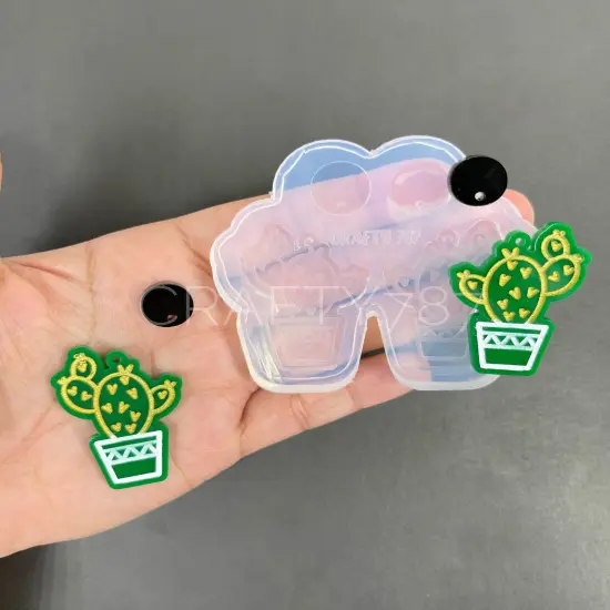 Cactus Dangle Earring Silicone Mold (D5) {3}