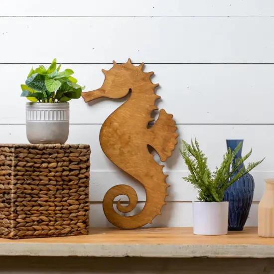 20 in. Unfinished Wooden Seahorse {2}