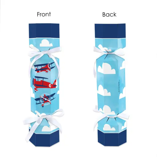 Big Dot of Happiness Taking Flight - Airplane - No Snap Vintage Plane Baby Shower or Birthday Party Table Favors - DIY Cracker Boxes - Set of 12 {7}