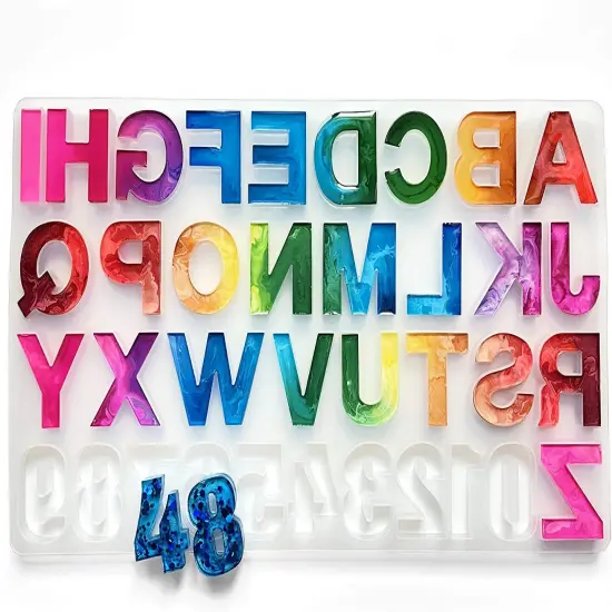 Pixiss Alphabet Letter Silicone Resin Molds Backward {1}