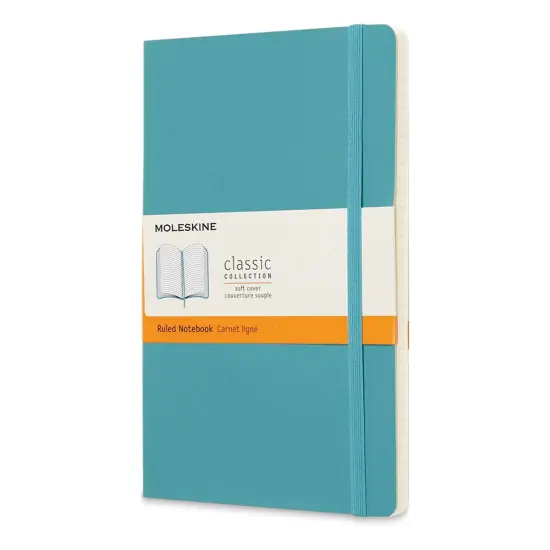 Moleskine Classic Soft Cover Notebook - Reef Blue, Ruled, 8-1/4" x 5" {1}