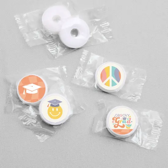Big Dot of Happiness Groovy Grad - Hippie Graduation Party Round Candy Sticker Favors - Labels Fits Chocolate Candy (1 sheet of 108) {4}