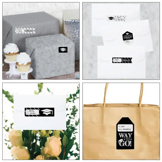 Big Dot of Happiness Graduation Cheers - Assorted Graduation Party Gift Tag Labels - To and From Stickers - 12 Sheets - 120 Stickers {7}