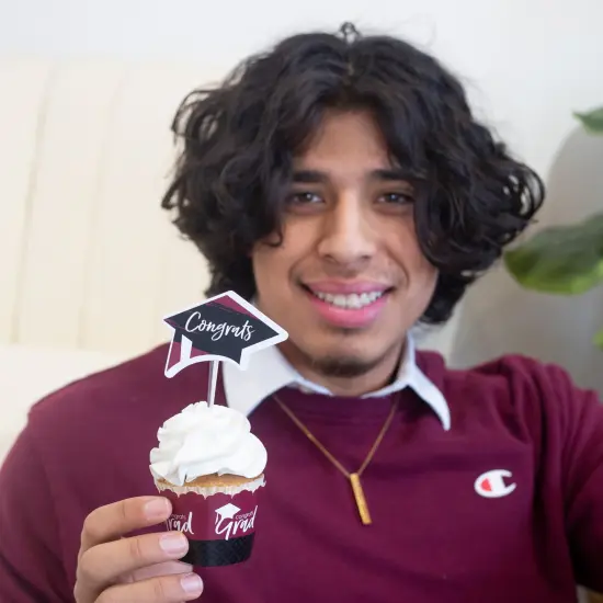 Big Dot of Happiness Maroon Graduation Party Decorations - Party Cupcake Wrappers - Set of 12 {3}