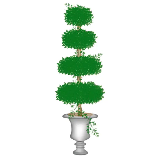 Medium Topiary with Oval Shapes Wall Stencil | 2646 by Designer Stencils | Floral Stencils | Reusable Art Craft Stencils for Painting on Walls, Canvas, Wood | Reusable Plastic Paint Stencil for Home Makeover | Easy to Use & Clean Art Stencil {1}