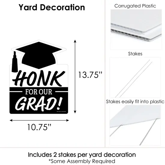 Big Dot of Happiness Honk for Our Graduate - Grad Outdoor Lawn Sign - Graduation Party Yard Sign - 1 Piece {7}