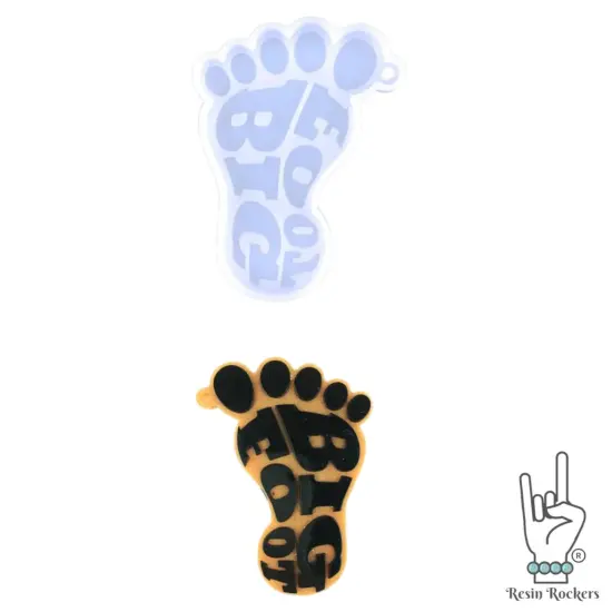 UV Safe Bigfoot Word Footprint Silicone Mold for UV or Epoxy Resin Art {1}