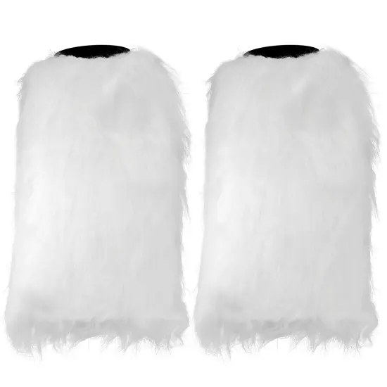 Boot Cuff Leg Warmers - Fluffy White Faux Fur Boots Warmer Cuffs for Women and Girls {1}