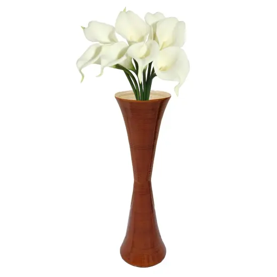 Decorative Modern Bamboo Display Floor Vase Hourglass Shape, 27 Inch Natural {6}