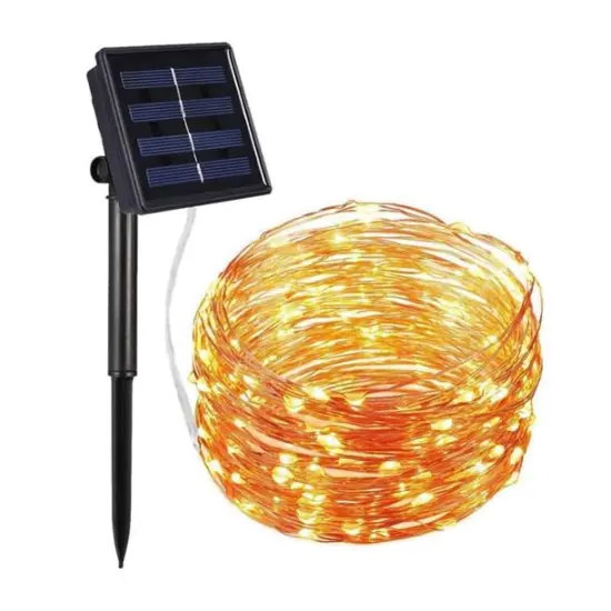 Perfect Holiday 100 LED Copper Wire Solar Fairy Light 32' {4}