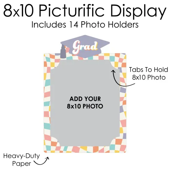 Big Dot of Happiness Groovy Grad - 8 x 10 inches K-12 School Photo Holder - DIY Hippie Graduation Party Decor - Picturific Display {7}
