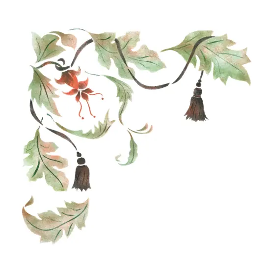 Acanthus Corner Wall Stencil | 2601 by Designer Stencils | Pattern Stencils | Reusable Stencils for Painting | Safe & Reusable Template for Wall Decor | Try This Stencil Instead of a Wallpaper | Easy to Use & Clean Art Stencil Pattern {1}