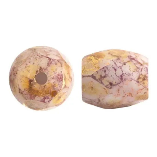 Baros Par Puca&reg;, Czech glass bead, Opaque Mix Rose/Gold Ceramic Look, 10 grams {2}