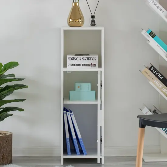 Wooden Home Tall Freestanding Bathroom Vanity linen Tower Organizer Cabinet, White {4}