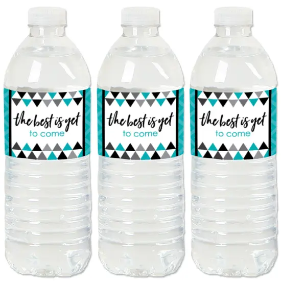 Big Dot of Happiness Teal Graduation Party Water Bottle Sticker Labels - Set of 20 {1}