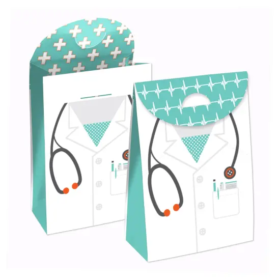Big Dot of Happiness Medical School Grad - Doctor Graduation Gift Favor Bags - Party Goodie Boxes - Set of 12 {1}