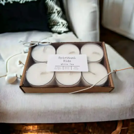 White Tea Natural Soy Wax Tealights Hand Poured with Fragrant/Essential Oils | Christmas Gift | Birthday Gift | Wedding Favors | Relaxing | {6}