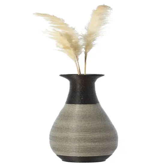 39-Inch Tall Standing Designer Floor Vase - Durable Artificial Rattan - Elegant Two-Tone Dark Brown Finish - Ideal Decor Accent for Living Room, Bedroom, Entryway - Stylish Home Decor Statement Piece {1}