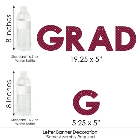 Big Dot of Happiness Maroon Grad - Best is Yet to Come -Burgundy Letter Banner Decoration - 36 Banner Cutouts and Congrats Grad Banner Letters {7}
