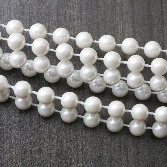 Faux White Pearl Necklaces - Pearl Beaded Necklace Party Favors - 12Pk {4}