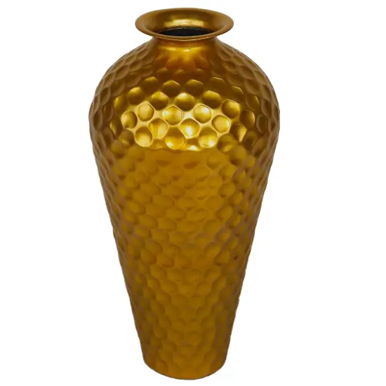 Decorative Modern Gold Metal Hammered Floor Vase - Elegant 25-Inch-Tall Bottle Shape for Entryway, Living Room, or Dining Room Perfect for Home Decor, Interior Design, Flower Arrangement Display {2}