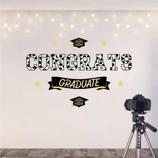 Big Dot of Happiness Hello College - Graduation Party Photo Backdrop - Wall Decals {6}