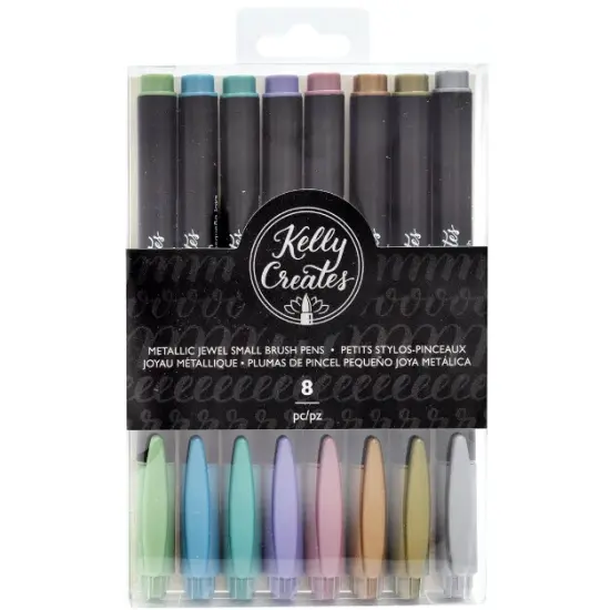PEN - American Crafts - KC - SMALL BRUSH PENS - METALLIC JEWEL (8 PIECE) 349301 {3}
