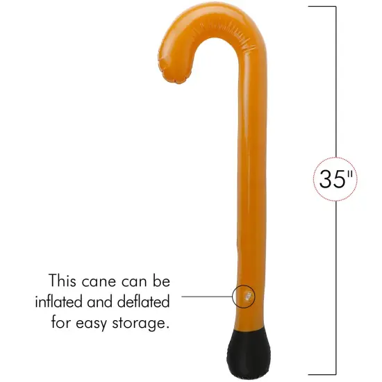 Old Man Inflatable Cane - Funny Old Age Costume Accessories Party Decorations Joke for Senior Retirement Brown {5}