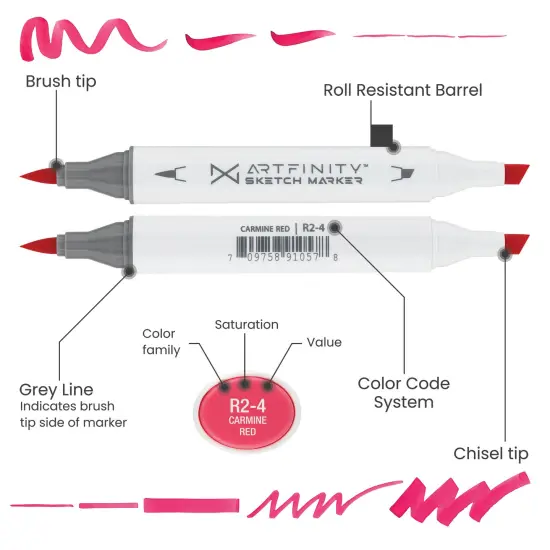 Artfinity Sketch Marker Sets - Set of 3 - Neutral Gray, Vibrant, Professional, Dye-Based Alcohol Markers for Artists, Drawing, Travel, & More {3}