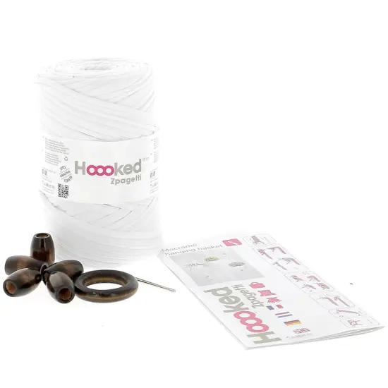 Multipack of 2 - Hoooked Macrame Hanging Basket Kit W/Zpagetti Yarn-White {2}