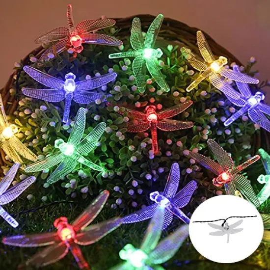 Perfect Holiday 30 LED Solar String Light Dragonfly Warm white {4}