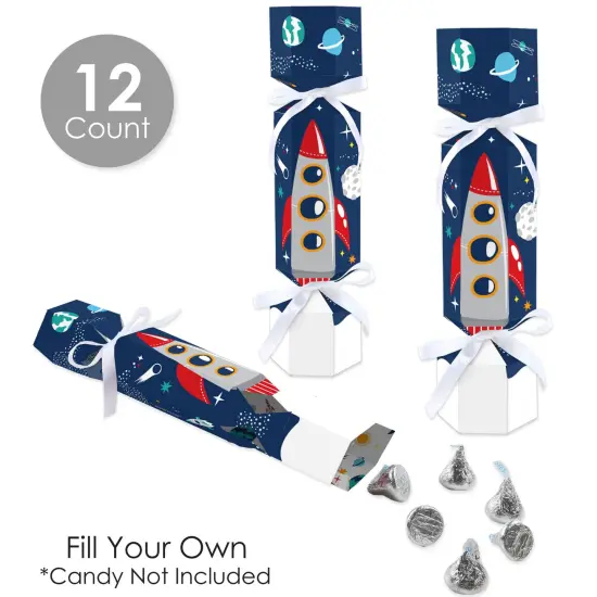 Big Dot of Happiness Blast Off to Outer Space - No Snap Rocket Ship Baby Shower or Birthday Party Table Favors - DIY Cracker Boxes - Set of 12 {4}